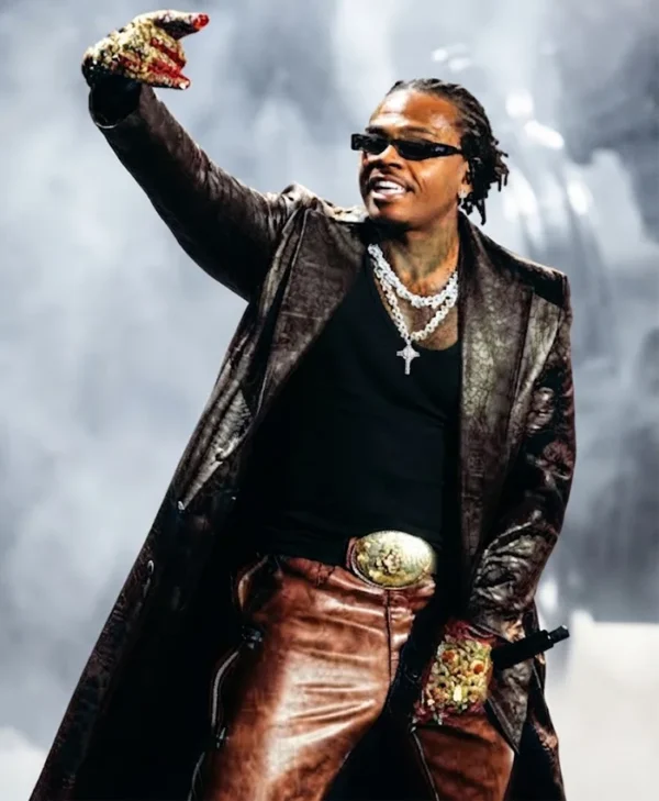 Gunna 2026 VMAs Stage Performance Leather Coat