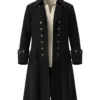 Halloween Pirate Wool Long Trench Coat