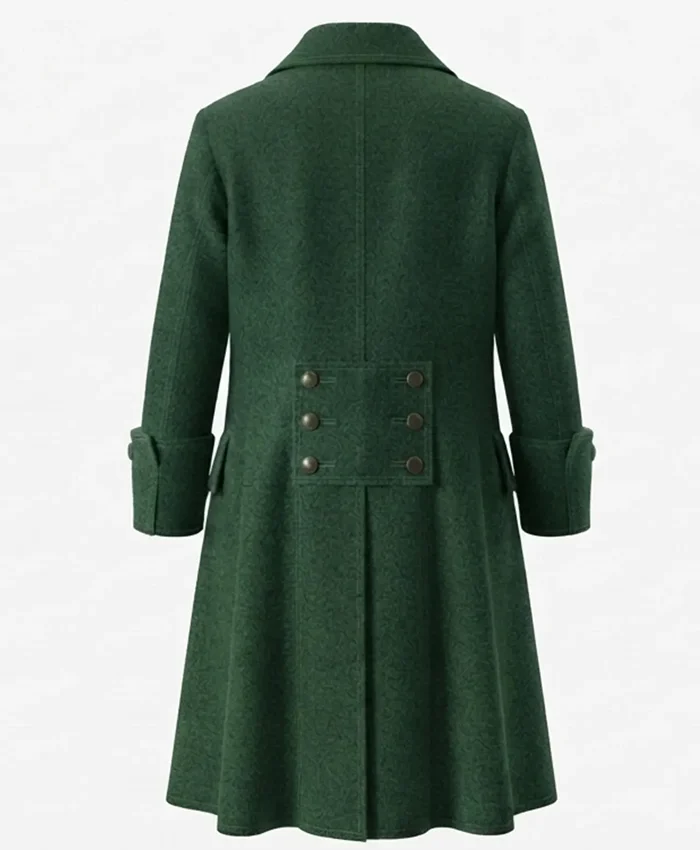 Halloween Pirate Wool Long Trench Coat