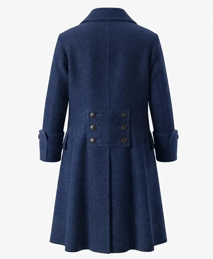 Halloween Pirate Wool Long Trench Coat