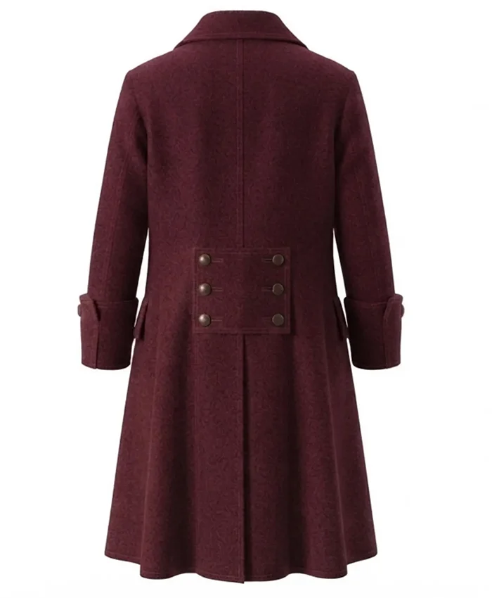 Halloween Pirate Wool Long Trench Coat