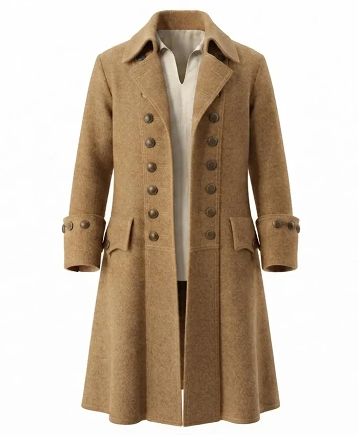 Halloween Pirate Wool Long Trench Coat