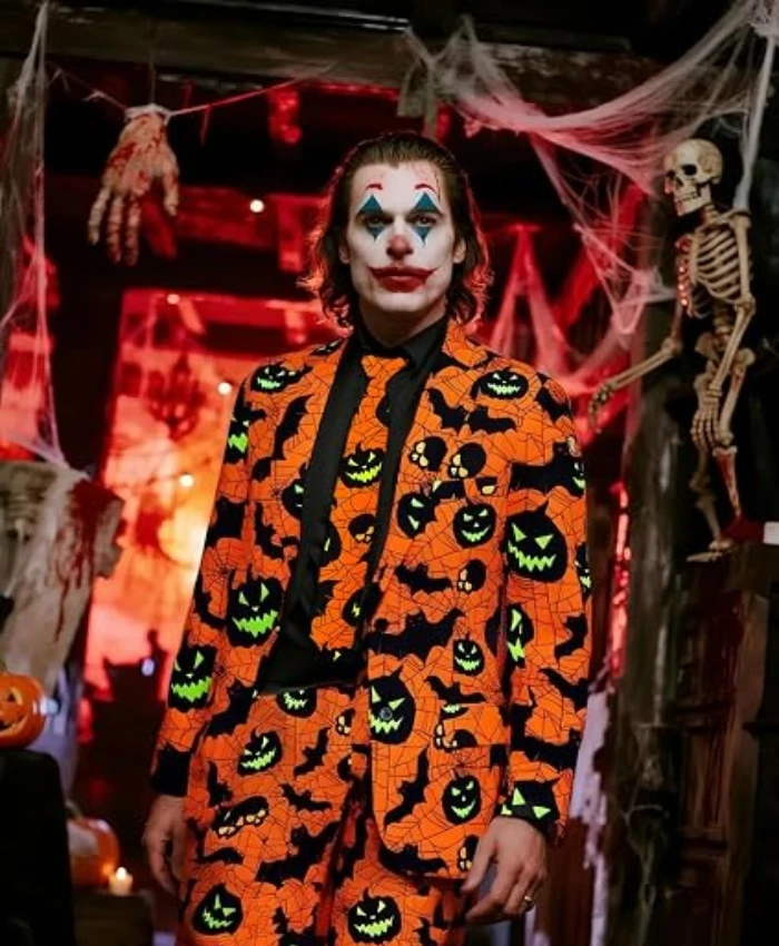 Halloween Printed Pumpkin Suit