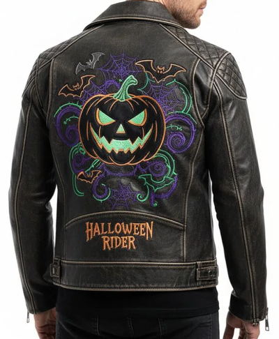 Halloween Rider Black Leather Jacket
