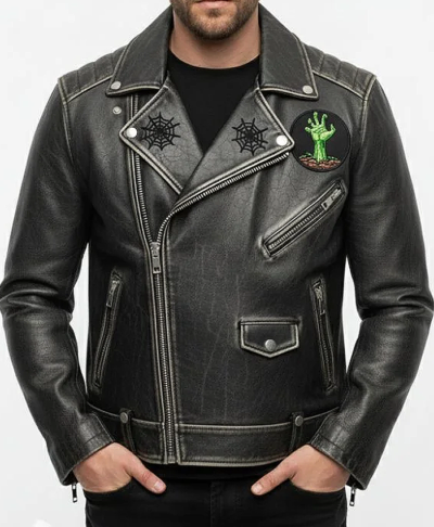 Halloween Rider Black Leather Jacket