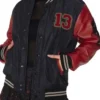 Halloween x Friday The 13th Red and Black Varsity Jacket