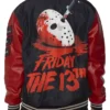 Halloween x Friday The 13th Red and Black Varsity Jacket