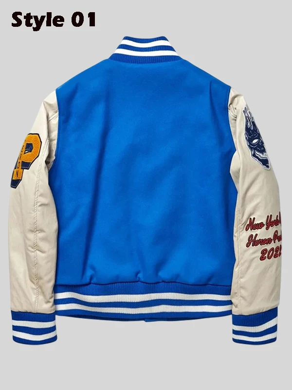 Heron Preston Blue Varsity Jacket