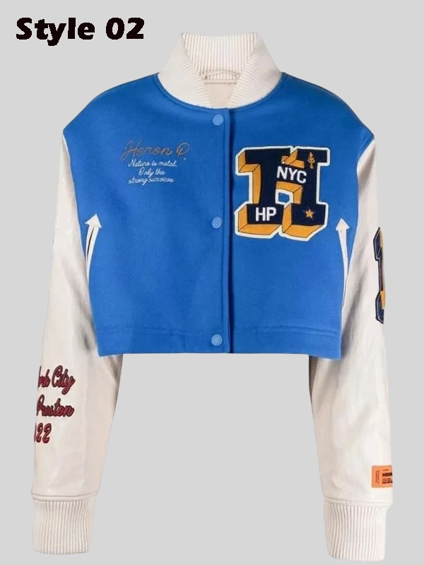 Heron Preston Blue Varsity Jacket