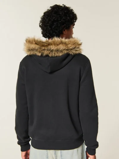 Hollister Fur Zip-Up Hoodie
