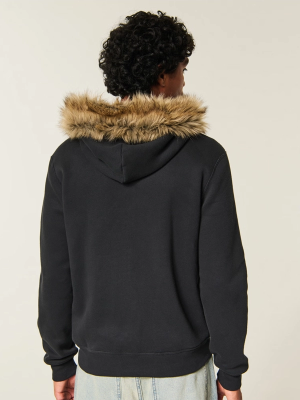 Hollister Fur Zip-Up Hoodie