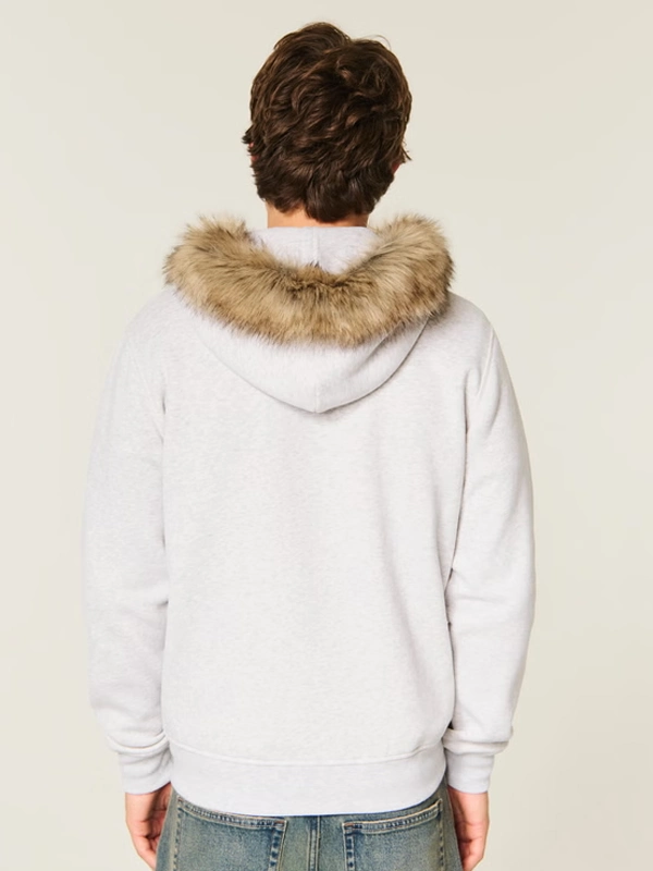 Hollister Fur Zip-Up Hoodie