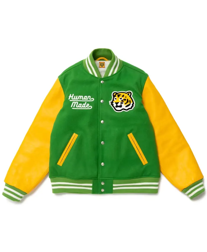 Human Made Green Letterman Varsity Jacket