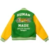 Human Made Green Wool Leather Varsity Jacket