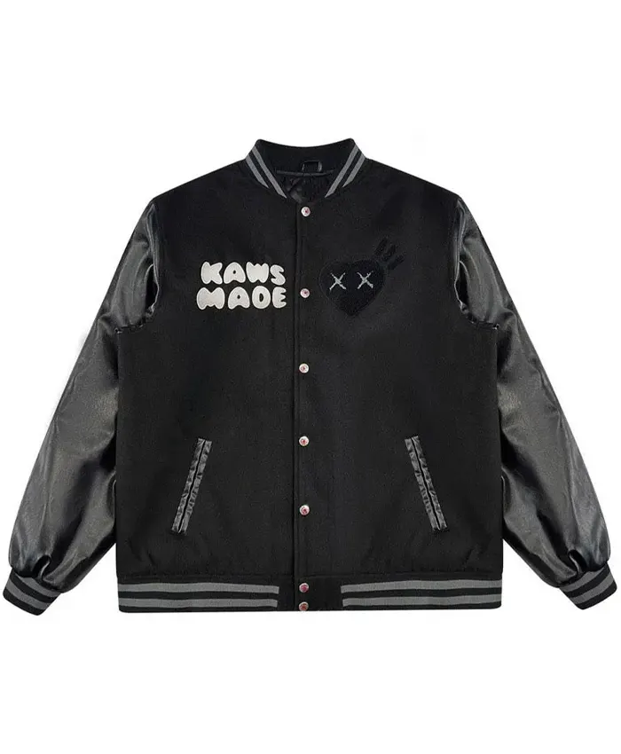 Human Made X Kaws Made Black Varsity Jacket