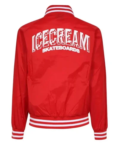 Icecream Red Bomber Letterman Jacket