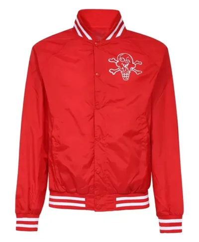 Icecream Red Bomber Letterman Jacket