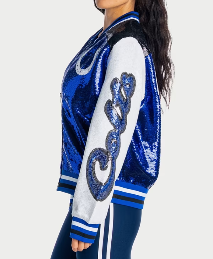 Indianapolis Colts Wild Collective Zip Sequin Jacket