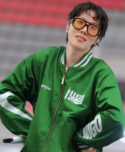 J Hope Arirang World Tour Stage Nike Green Coach Jacket