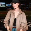 Jaimie Alexander MLB Yankees Brown Zip-Up Jacket