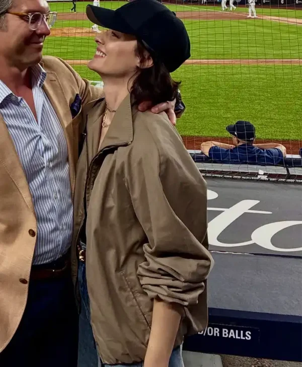 Jaimie Alexander MLB Yankees Brown Zip-Up Jacket