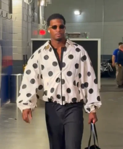 Jameis Winston White And Black Polka Dot Jacket