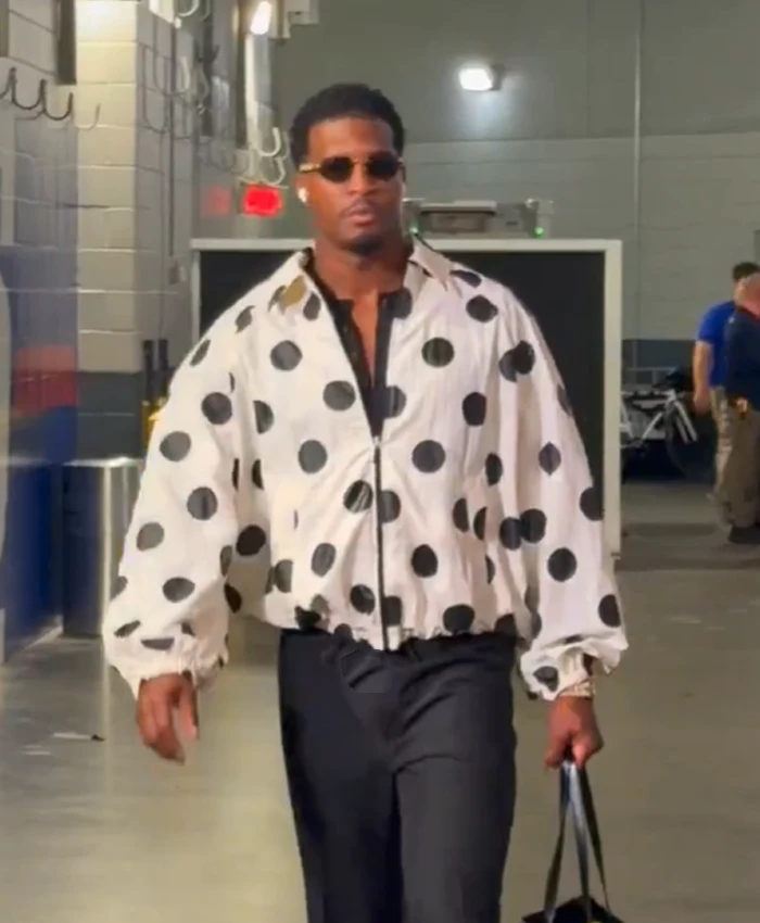 Jameis Winston White And Black Polka Dot Jacket