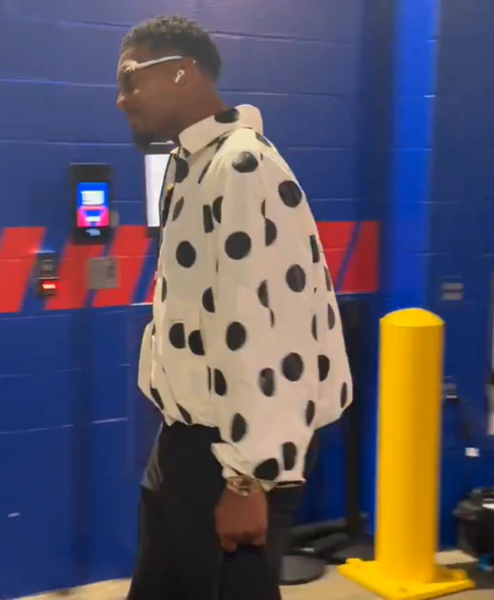 Jameis Winston White And Black Polka Dot Jacket