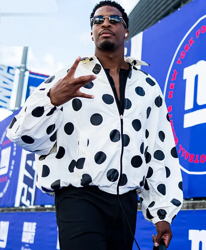 Jameis Winston White And Black Polka Dot Jacket