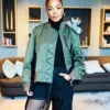 Janet Jackson Olive Green Sacai Bomber Jacket