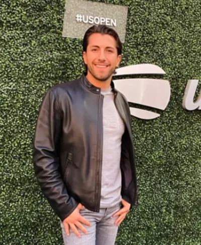 Jason Tartick US Open Black Leather Coat