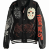 Jason Voorhees Embroidered Mask Patch Black Wool Jacket