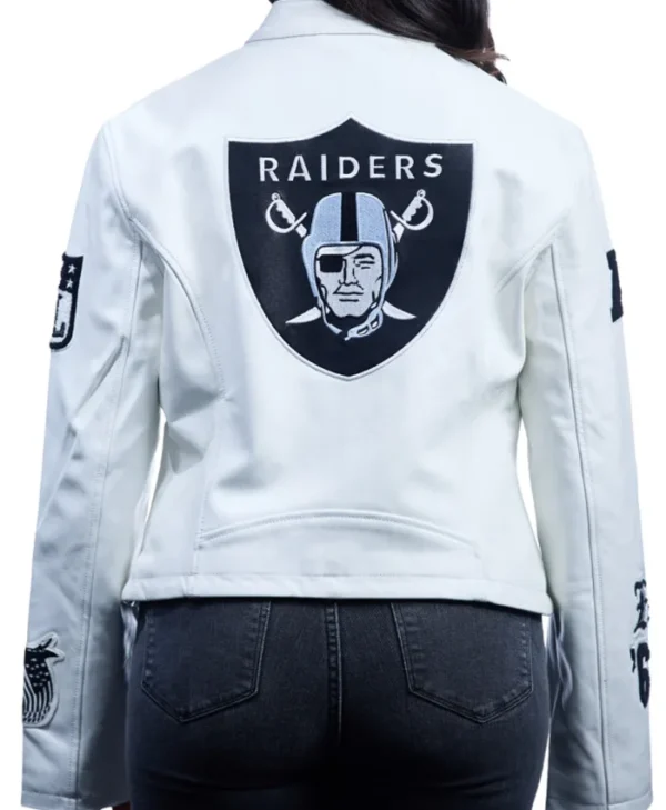 Jeff Hamilton Las Vegas Raiders Leather Moto Jacket
