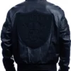 Jeff Hamilton Raiders Lambskin Leather Tonal Jacket