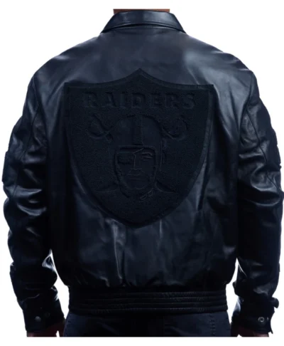 Jeff Hamilton Raiders Lambskin Leather Tonal Jacket