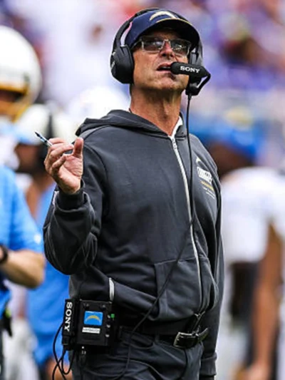 Jim Harbaugh 2026 Los Angeles Chargers Zip Hoodie
