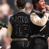 Jonas Brothers NFL Halftime Show Black and Off White Jacket