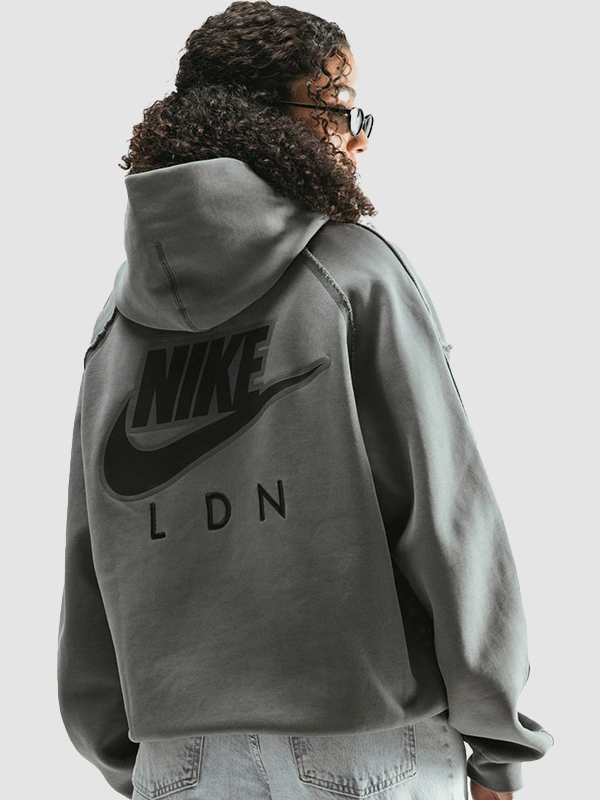 Jordan London Charcoal Gray Fleece Pullover Hoodie