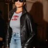 Jordyn Woods Spring Fashion Show Leather Jacket