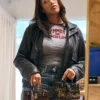 Jordyn Woods Spring Fashion Show Leather Jacket