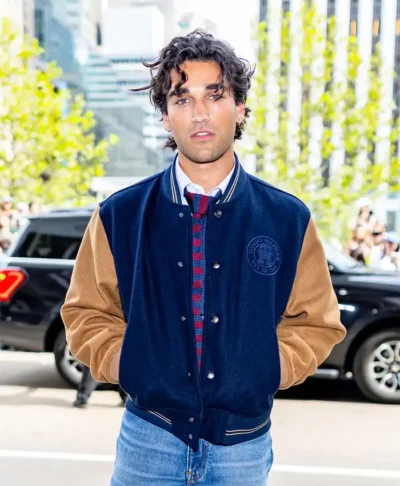Josh Heuston New York Fashion Blue Wool-Blend Varsity Jacket
