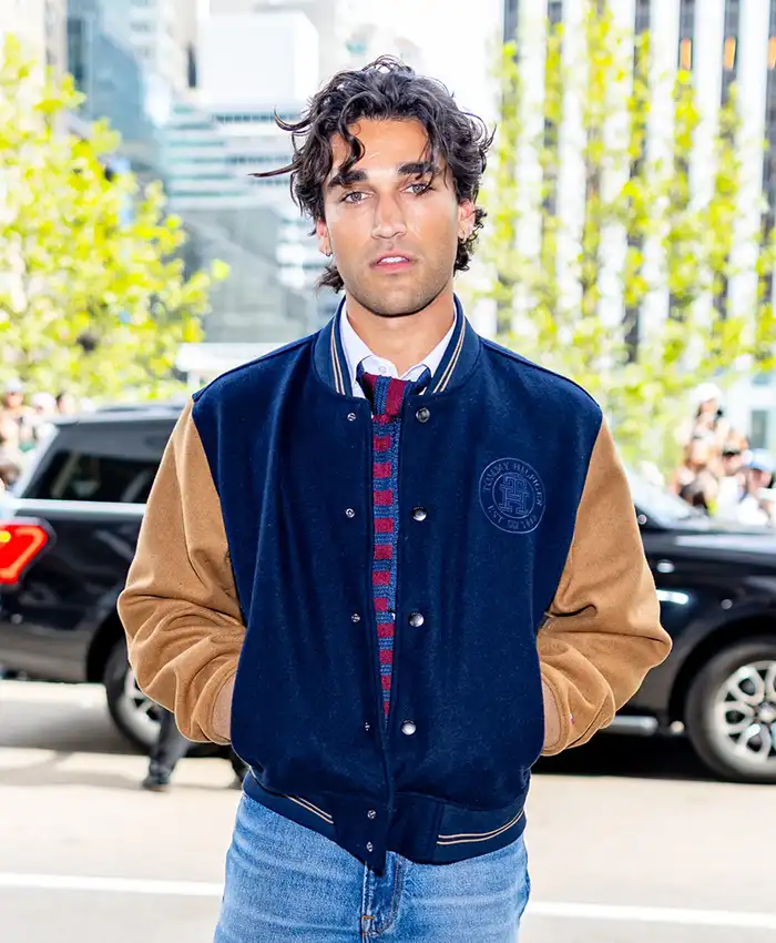 Josh Heuston New York Fashion Blue Wool-Blend Varsity Jacket