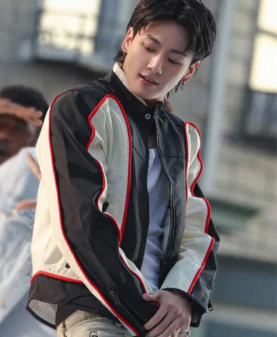Jungkook 3D Song Black and White Jacket