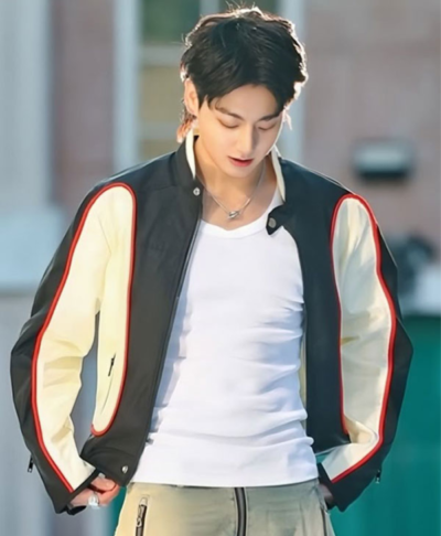 Jungkook 3D Song Black and White Jacket