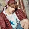 Jungkook BTS Hooded Brown Leather Jacket
