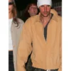 Justin Bieber Camel Brown Suede Leather Jacket