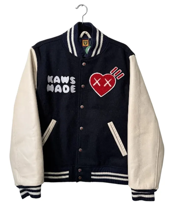 Kaws x Human Made Navy Varsity Jacket
