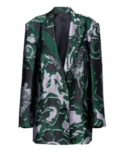Kristen Johnston Multicolor Crepe Suit Blazer