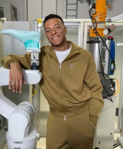 Kylian Mbappe Brown Fleece On Tracksuit