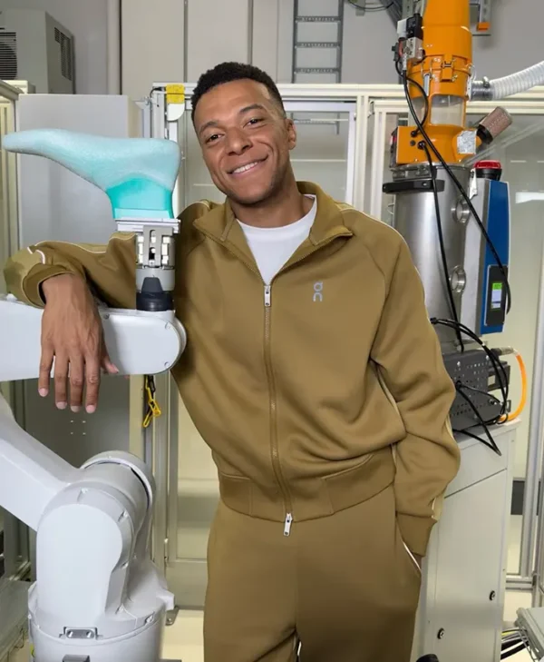Kylian Mbappe Brown Fleece On Tracksuit